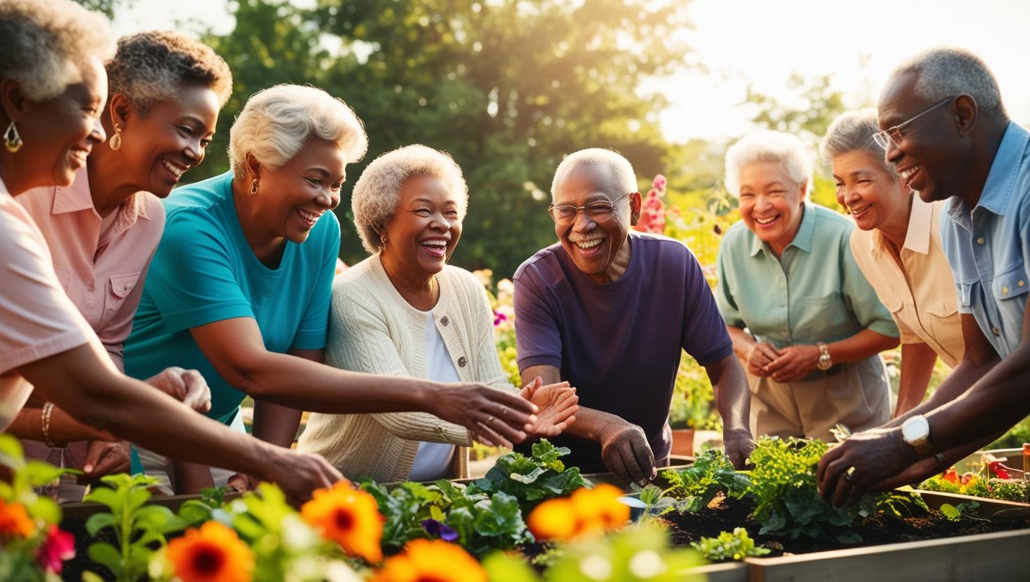 Senior adults enjoying various activities together